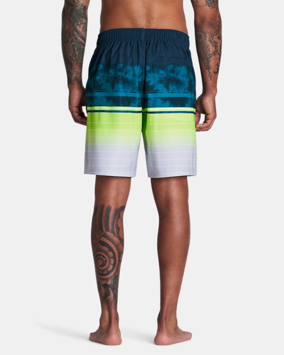 Men's UA Gradient Tie-Dye E-Board Swim Shorts, Green, pdpMainDesktop image number 1